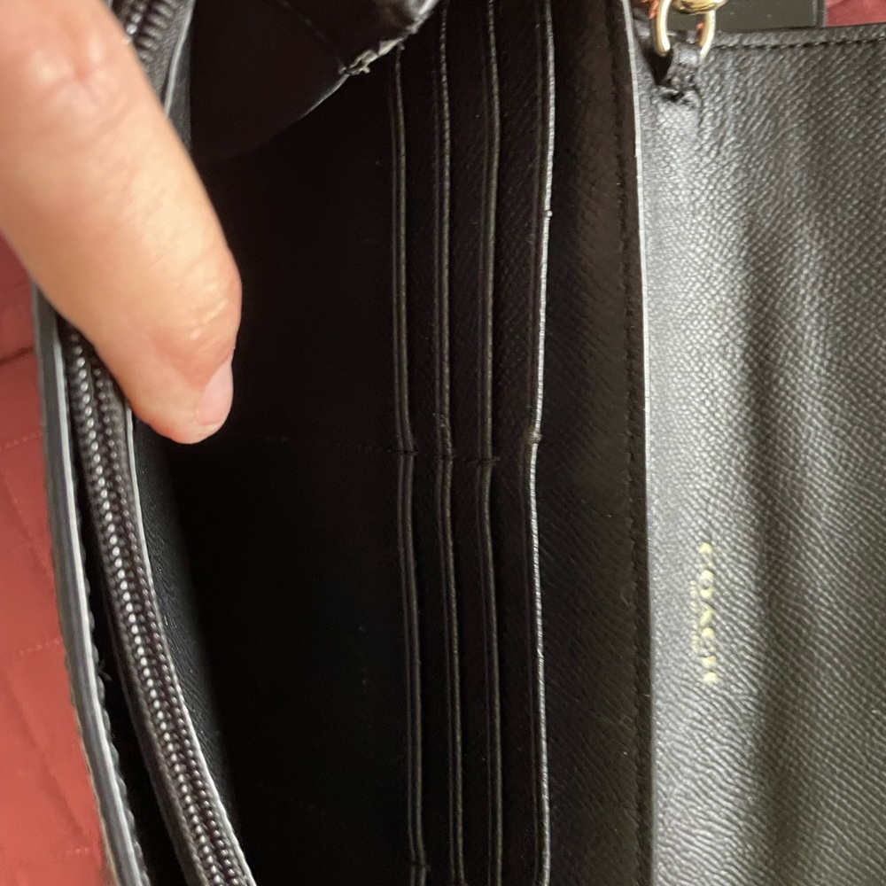 Coach Black Leather Clutch with Gold Accents - Picture 4 of 5